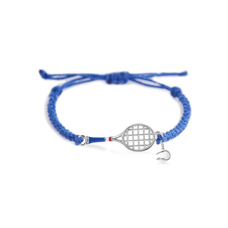 Tennis Racquet Cord Bracelet (Blue)