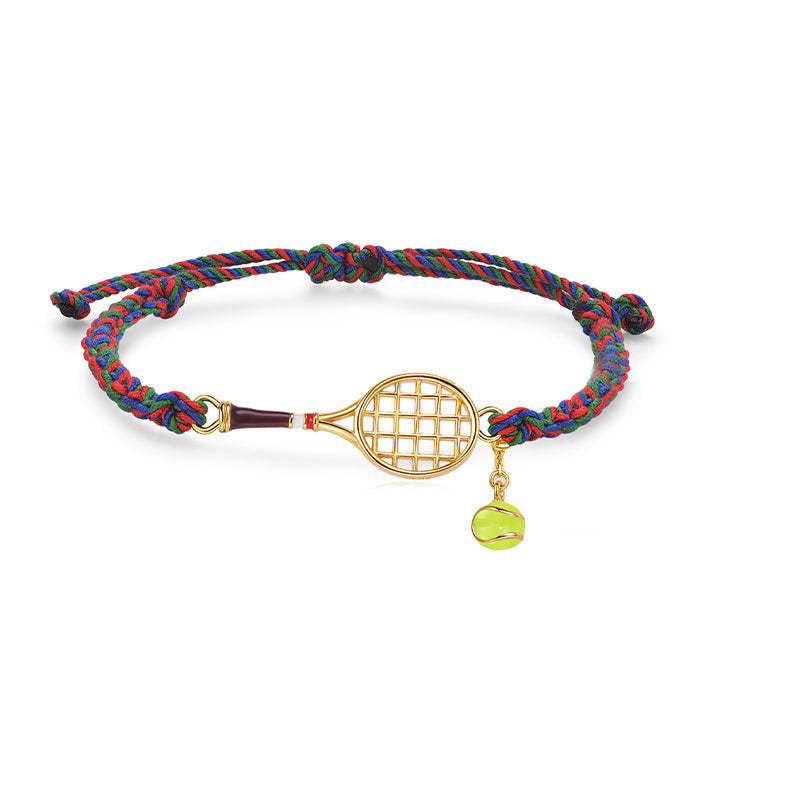 Tennis Racquet Cord Bracelet (Blue)