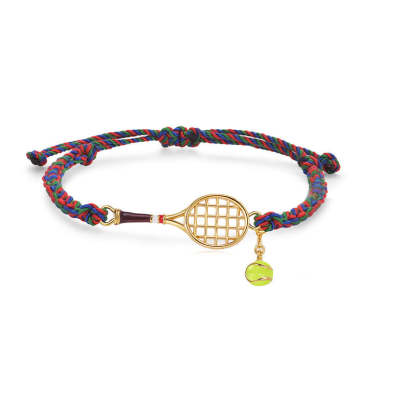 Tennis Racquet Cord Bracelet (Blue)