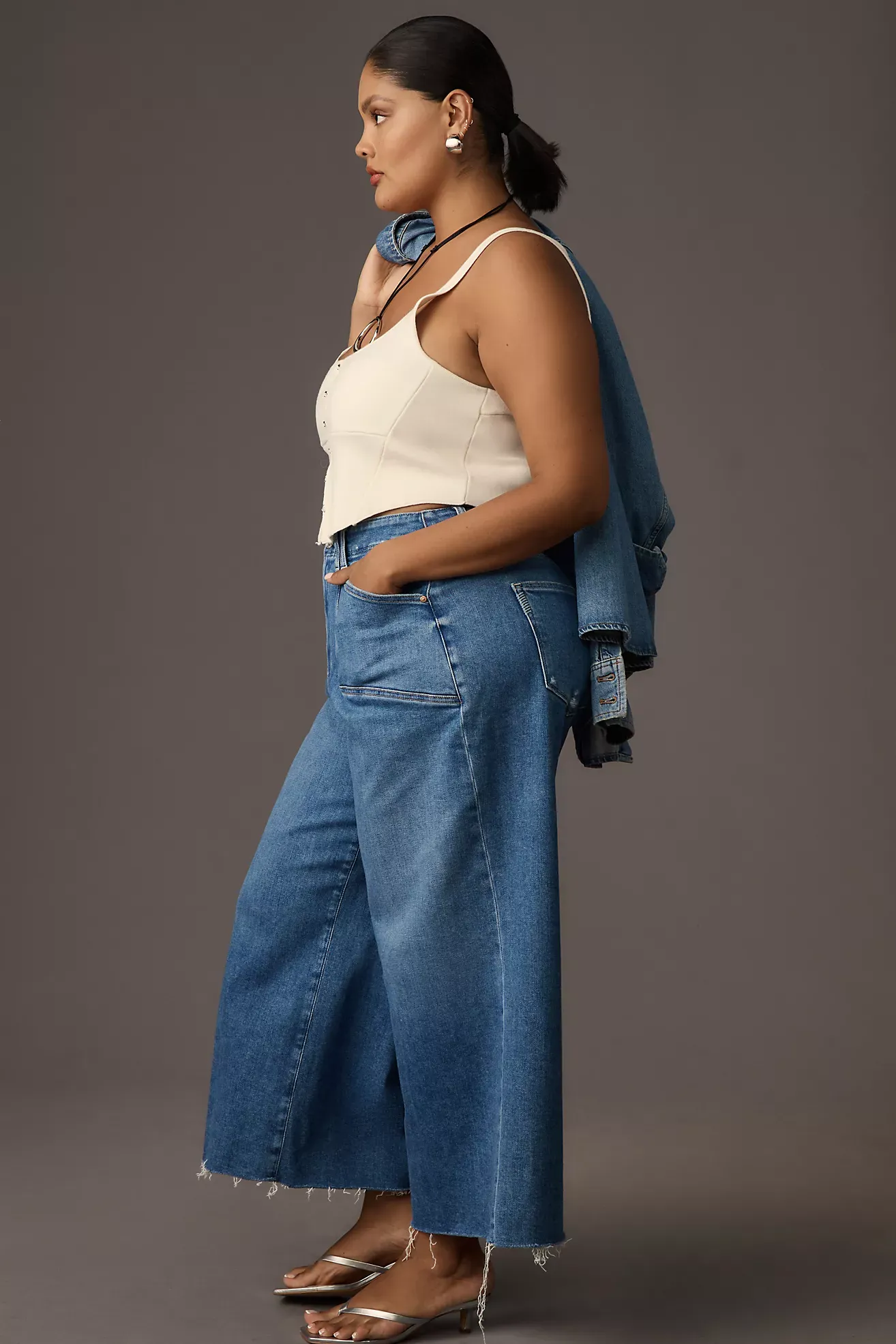 Anessa High-Rise Wide-Leg Jeans (Buy 2 Free Shipping)