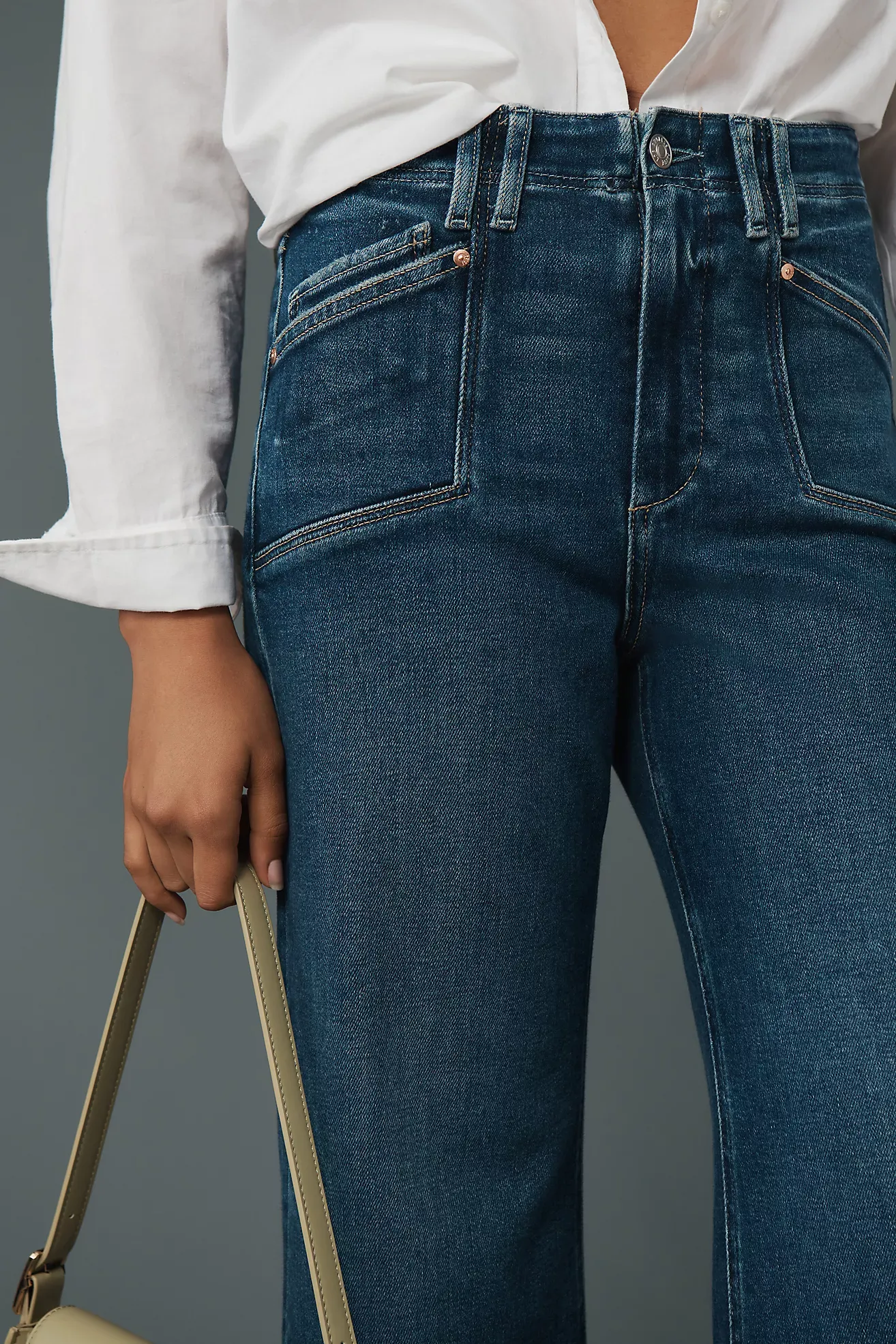 Anessa High-Rise Wide-Leg Jeans (Buy 2 Free Shipping)