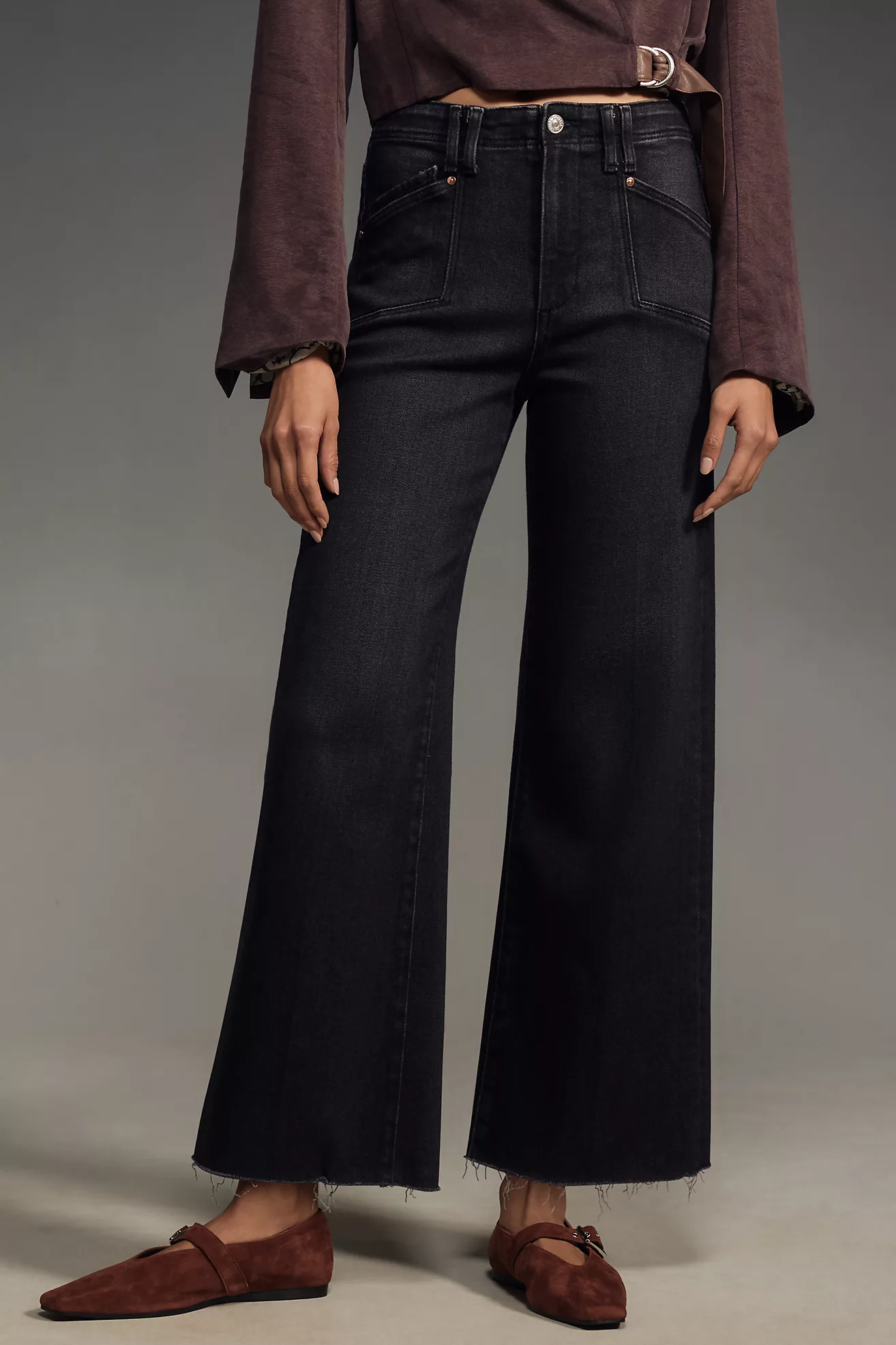 Anessa High-Rise Wide-Leg Jeans (Buy 2 Free Shipping)