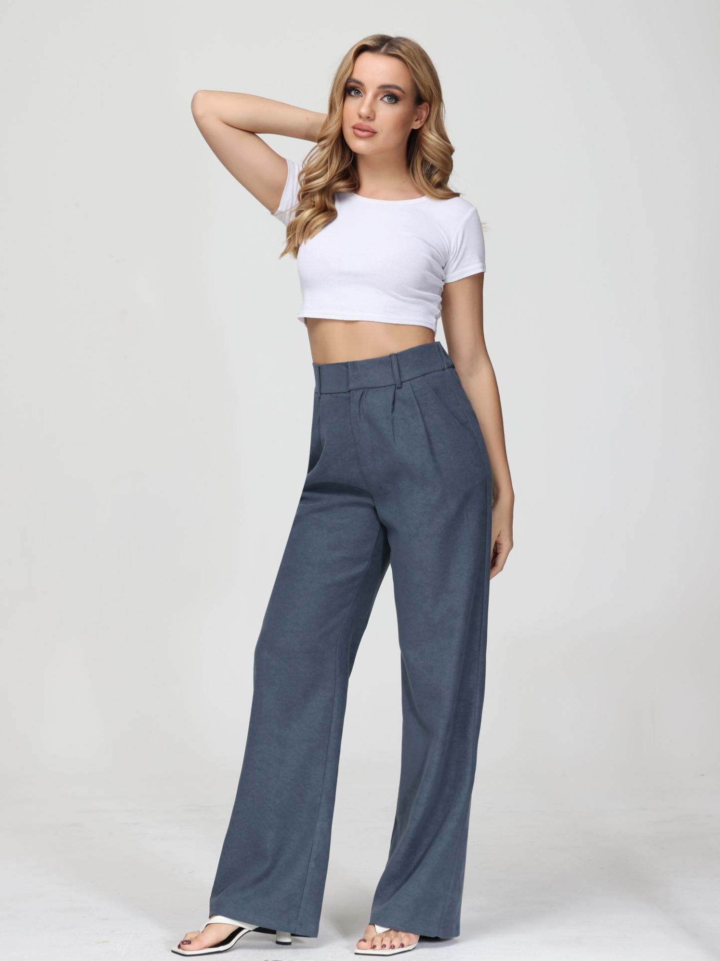 Tailored  Wide Leg Straight  Pants-Buy 2 Free Shipping