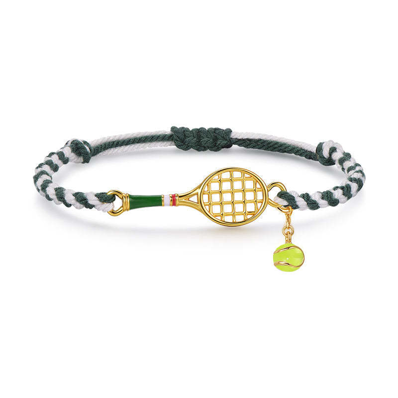 Tennis Racquet Cord Bracelet (Blue)