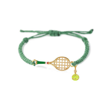 Tennis Racquet Cord Bracelet (Blue)