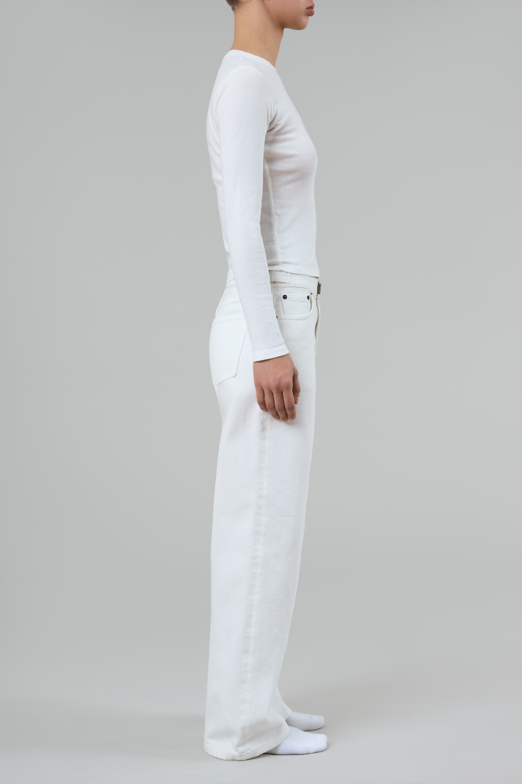 Adjustable Waist Buckle Jeans