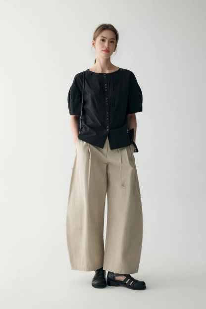 Cotton-linen Belted Pants (Buy 2 Free Shipping)