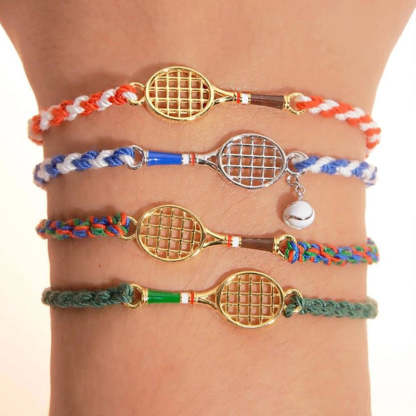 Tennis Racquet Cord Bracelet (Blue)