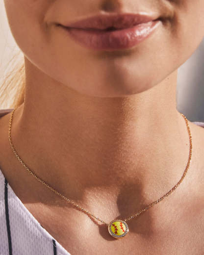 Softball Silver Short Pendant Necklace (Buy 2 Free Shipping)