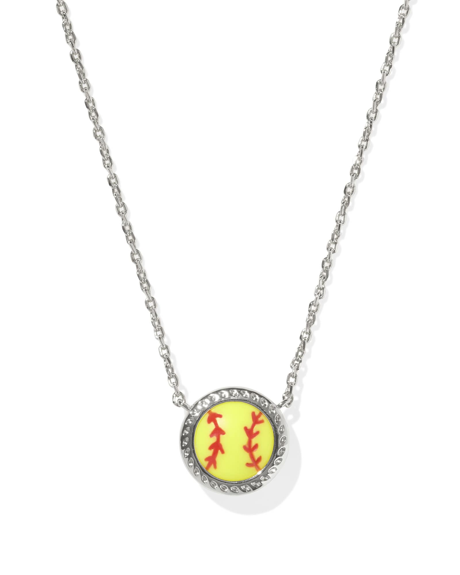 Softball Silver Short Pendant Necklace (Buy 2 Free Shipping)