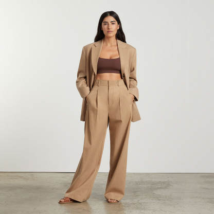 Tailored  Wide Leg Straight  Pants-Buy 2 Free Shipping