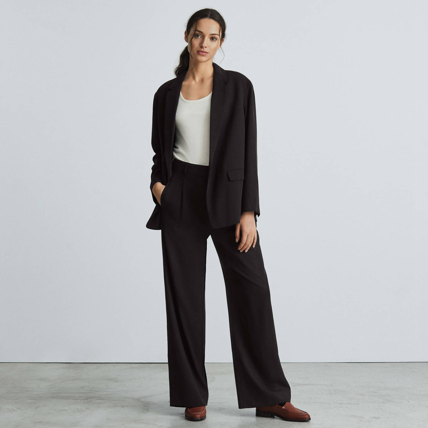 Tailored  Wide Leg Straight  Pants-Buy 2 Free Shipping