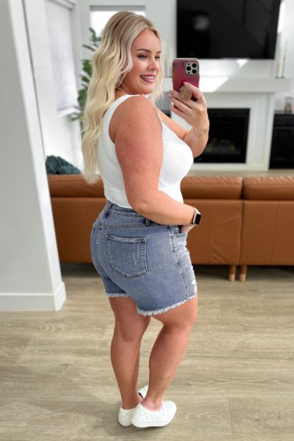 Tummy Control Rigid Magic Distressed Shorts (Buy 2 Free Shipping)