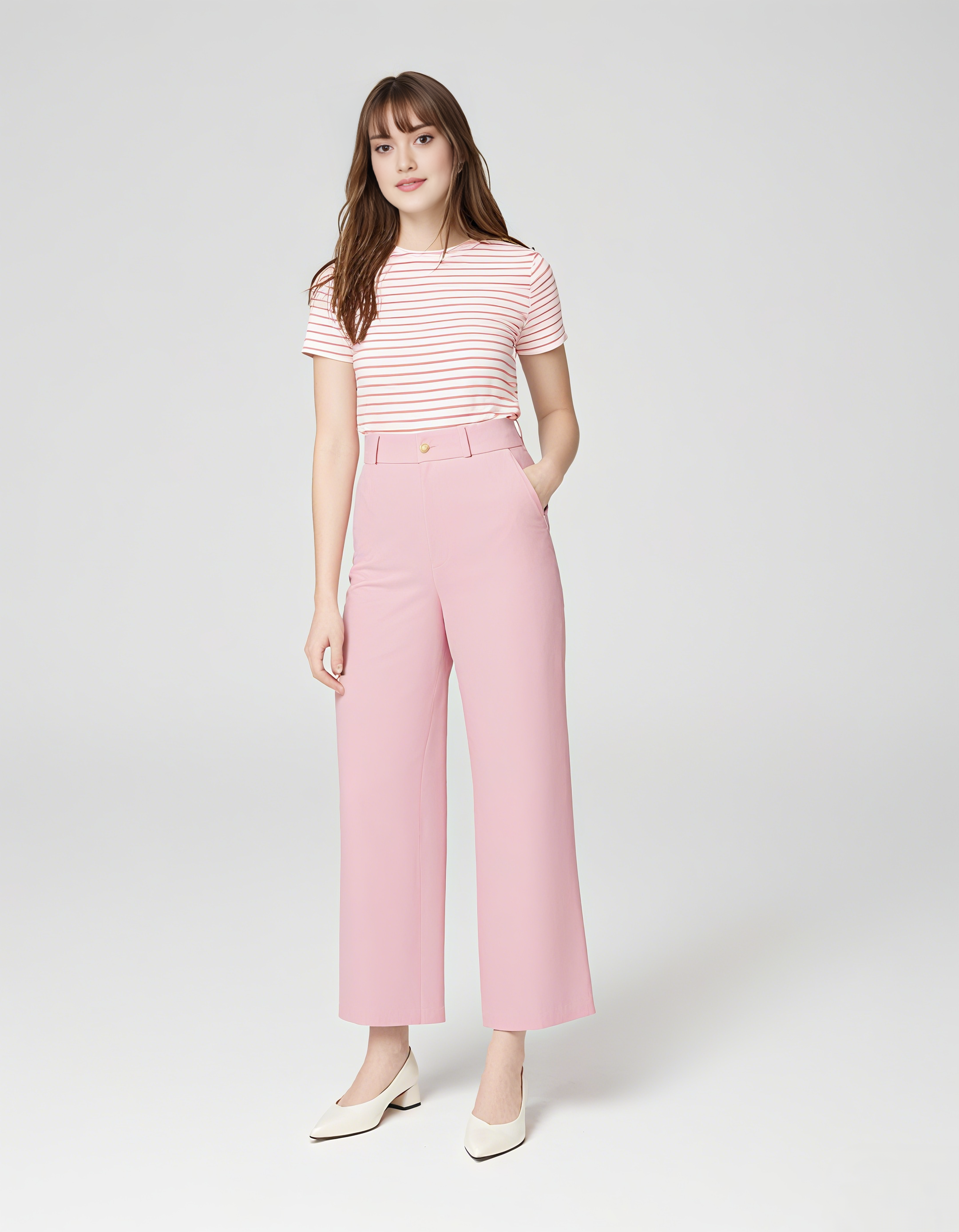 Tummy Control Stretch Twill Wide Leg Pant (Buy 2 Free Shipping)