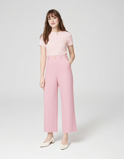 Tummy Control Stretch Twill Wide Leg Pant (Buy 2 Free Shipping)