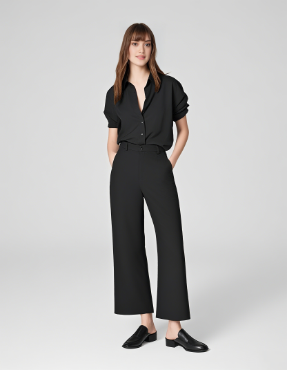 Tummy Control Stretch Twill Wide Leg Pant (Buy 2 Free Shipping)