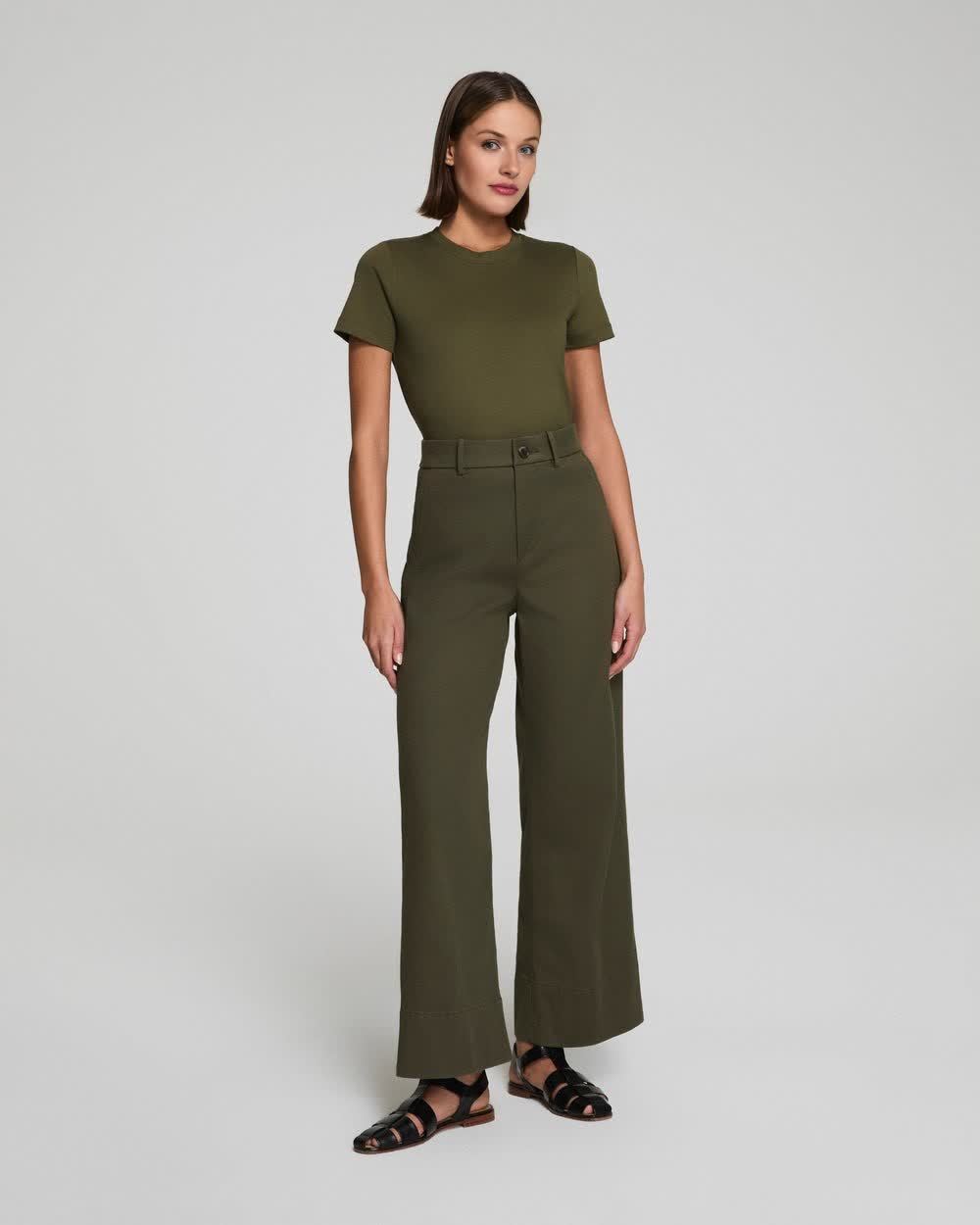 Tummy Control Stretch Twill Wide Leg Pant (Buy 2 Free Shipping)