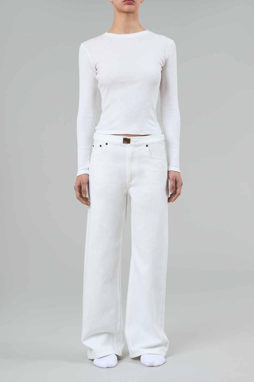 Adjustable Waist Buckle Jeans