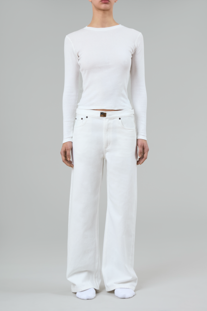 Adjustable Waist Buckle Jeans