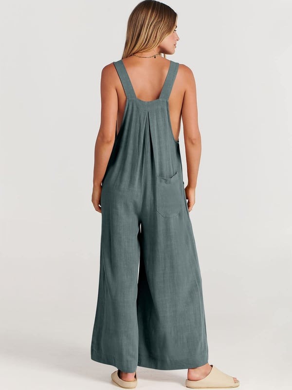 2024 Plus Size Oversize Wide Leg Overalls Jumpsuit