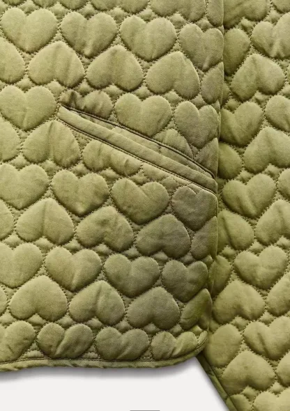 Heart Quilted Bomber Jacket (Buy 2 Free Shipping)
