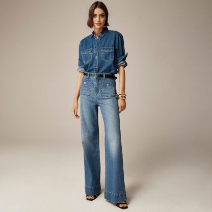 Tummy Control Sailor Wide Leg Trouser (Buy 2 Free Shipping)