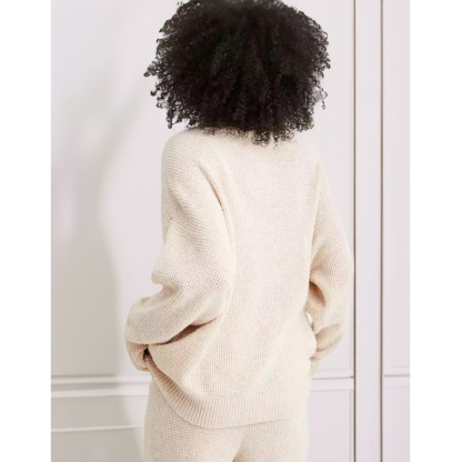 Half Zip Waffle Sweater Set(Buy 2 Free Shipping)