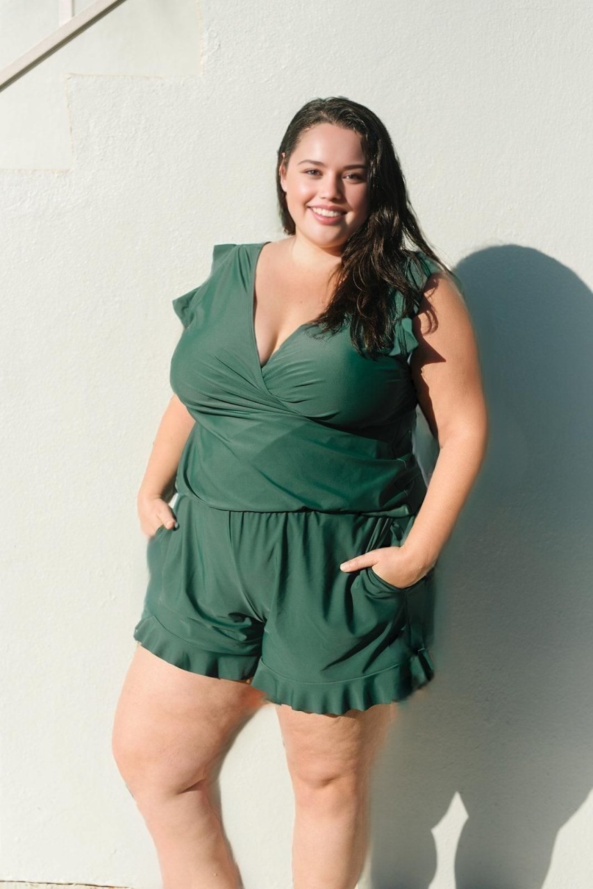 Ruffled Swim Romper (Buy 2 Free Shipping)