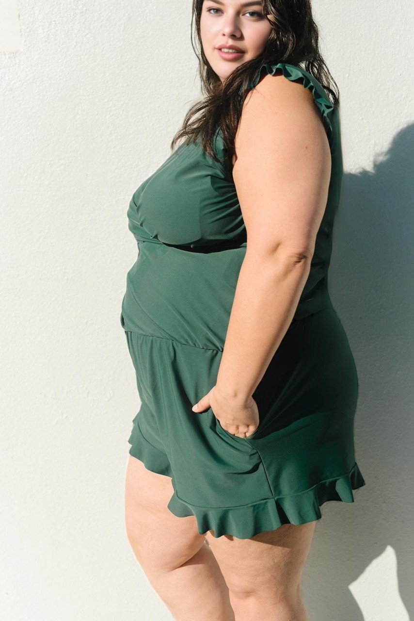 Ruffled Swim Romper (Buy 2 Free Shipping)