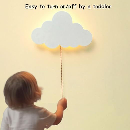 Hayeswheel Cloud-Night-Light for Bedroom, Kawaii Kids Cloud Lights for Baby Nursery, Cute Floating Cloud Lamp for Room Decor, Battery-Operated Hanging Cloud Night Lamp for Wall Decor