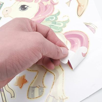 Glow in The Dark Stars and Unicorn Wall Decals, Glowing Castle Moon and Rainbow Stickers, 174 pcs Luminous Ceiling Decor for Kids Bedroom, Decoration for Girls and Boys Room