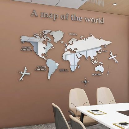 3D Wall Stickers - DIY World Map Wall Decal Sticker Murals Map Wall Décor for Living Room Bedroom TV Background Home Decorations