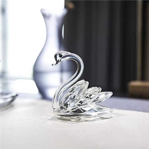 Sparkle Crystal Swan Figurine Collection Paperweight Table Centerpiece Ornament