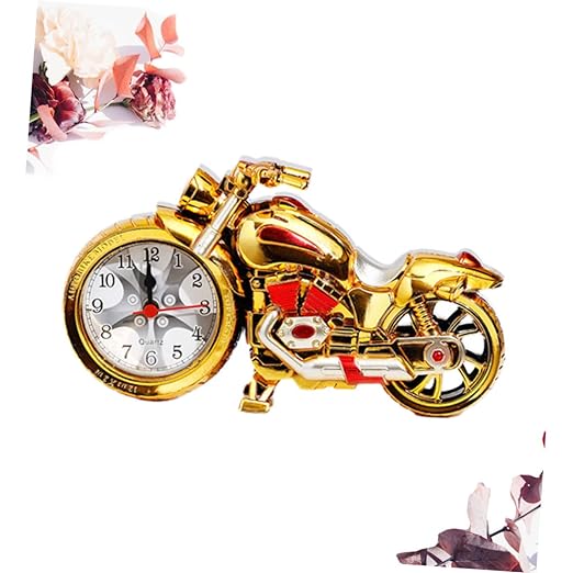 Qingquyy Desktop Ornaments Clock Creative Alarm Clock Motorbike Clock Funny Clock Creative Clock Student Daily Necessities Personality