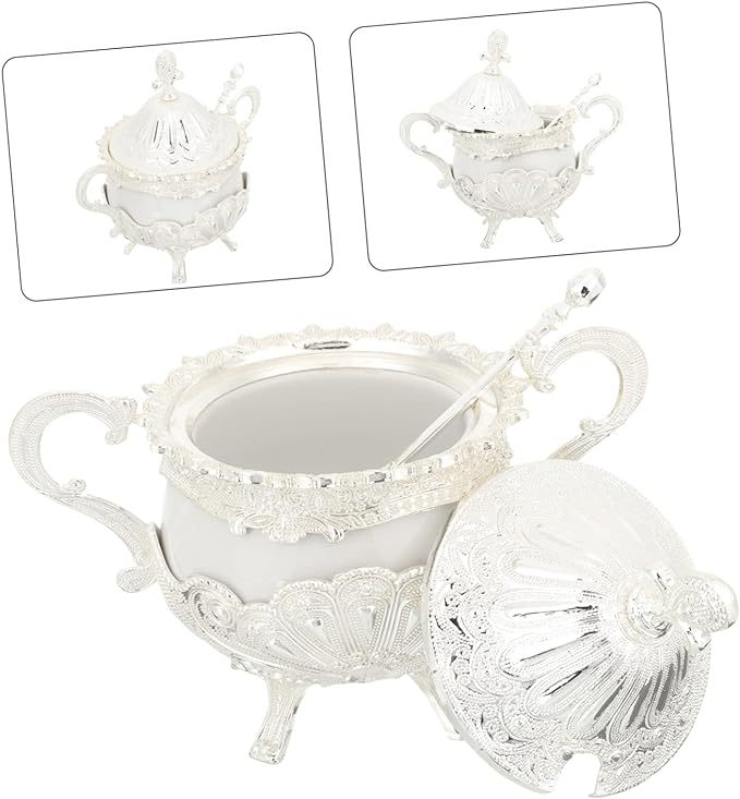 Qingquyy Sugar Bowl Glass Daily Necessities European Style