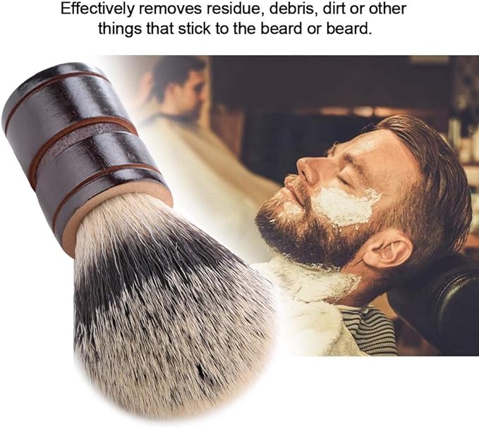 Qingquyy Soft Brush Hair Comfortable Experience Mustache Brush, Beard Brush, Wood Handle for Men'S Daily Necessities Personal Toiletries Men'S Grooming Daily Necessities(Hemu+3 color nylon)