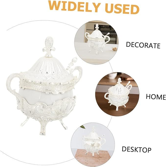 Qingquyy Sugar Bowl Glass Daily Necessities European Style
