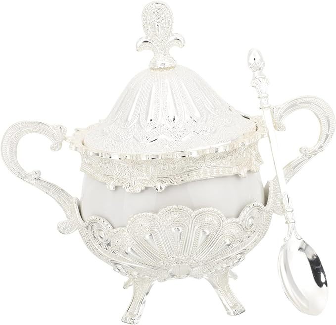 Qingquyy Sugar Bowl Glass Daily Necessities European Style