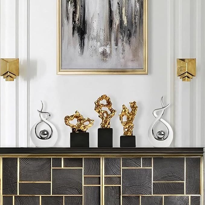 Home Decor Modern Abstract Art Ceramic Statue Table Decorations for Dining Room Living Room Office Centerpiece