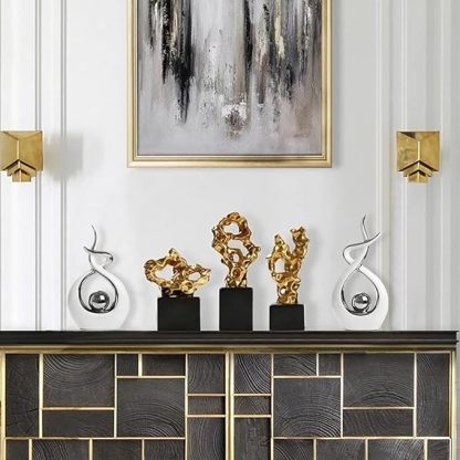 Home Decor Modern Abstract Art Ceramic Statue Table Decorations for Dining Room Living Room Office Centerpiece