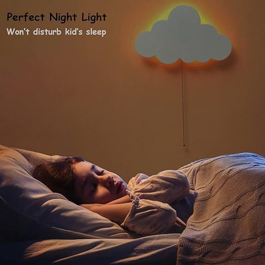 Hayeswheel Cloud-Night-Light for Bedroom, Kawaii Kids Cloud Lights for Baby Nursery, Cute Floating Cloud Lamp for Room Decor, Battery-Operated Hanging Cloud Night Lamp for Wall Decor