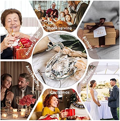 Sparkle Crystal Swan Figurine Collection Paperweight Table Centerpiece Ornament