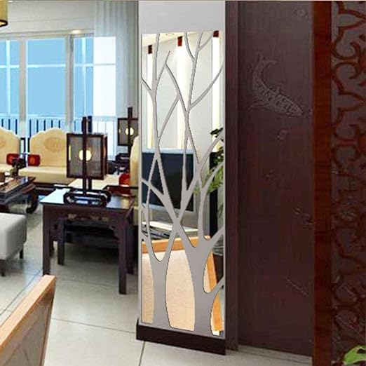 Family Tree Wall Decor Abstract Wall Art 3D DIY Acrylic Decorative Mirror Wall Stickers for Living Room Bedroom Kitchen The Home Modern Decorations 60x16 inch