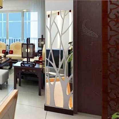 Family Tree Wall Decor Abstract Wall Art 3D DIY Acrylic Decorative Mirror Wall Stickers for Living Room Bedroom Kitchen The Home Modern Decorations 60x16 inch