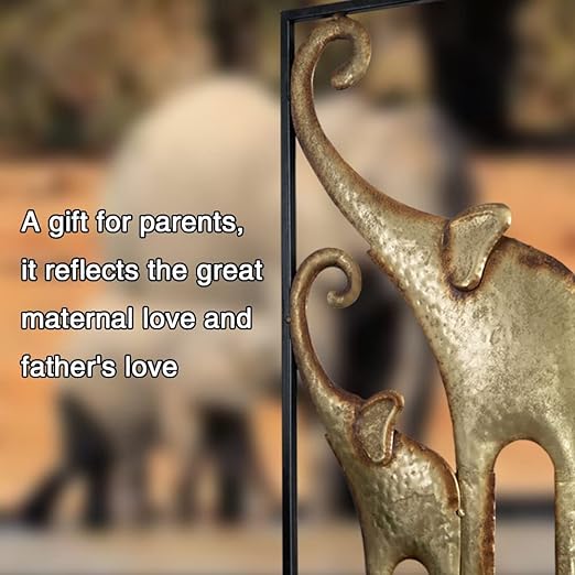 Set of 2 Elephant Wall Decor, African Wall Decor, Gold Elephant Wall Art, Animal Decorations for Living Room, Modern Metal Decor