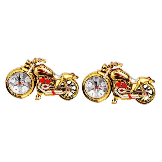 Qingquyy Desktop Ornaments Clock Creative Alarm Clock Motorbike Clock Funny Clock Creative Clock Student Daily Necessities Personality