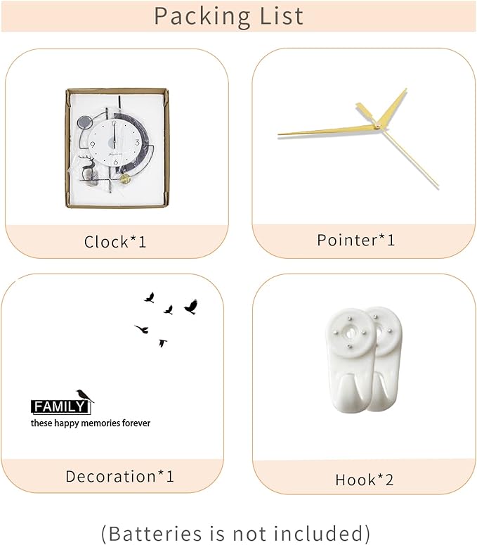 Large Wall Clocks for Living Room Decor Modern Pendulum Wall Clock Silent Quartz Battery Operated Non-Ticking for Bedroom Kitchen Office 24inch Black Metal Deer Clock Wall Decor for Home Indoor