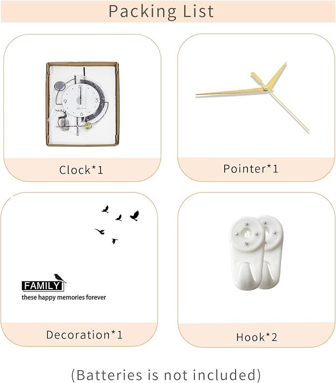 Large Wall Clocks for Living Room Decor Modern Pendulum Wall Clock Silent Quartz Battery Operated Non-Ticking for Bedroom Kitchen Office 24inch Black Metal Deer Clock Wall Decor for Home Indoor