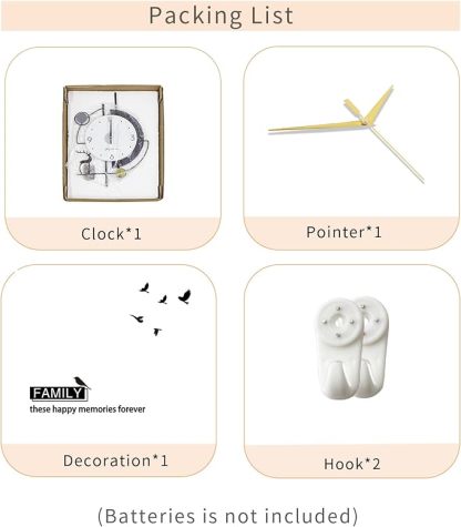 Large Wall Clocks for Living Room Decor Modern Pendulum Wall Clock Silent Quartz Battery Operated Non-Ticking for Bedroom Kitchen Office 24inch Black Metal Deer Clock Wall Decor for Home Indoor