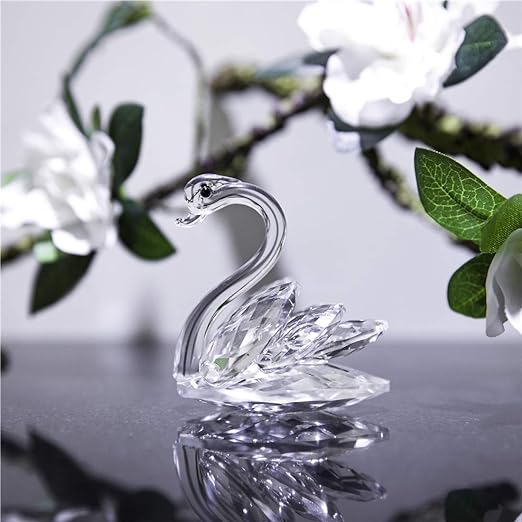 Sparkle Crystal Swan Figurine Collection Paperweight Table Centerpiece Ornament